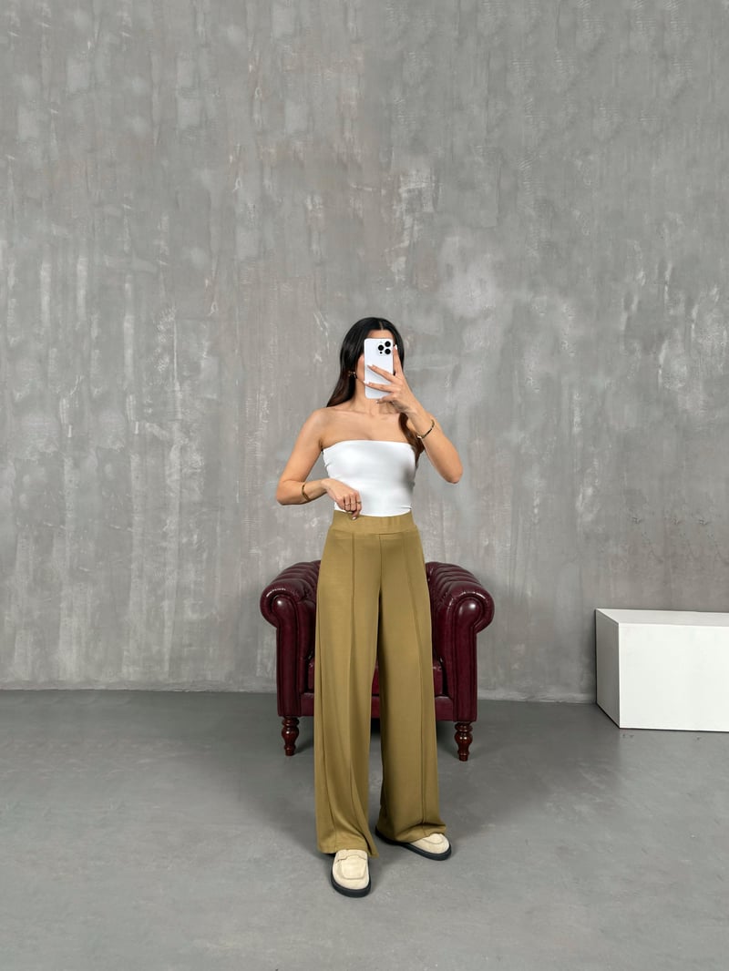 Yeşil Çımalı Premium Modal Pantolon Gaus0006