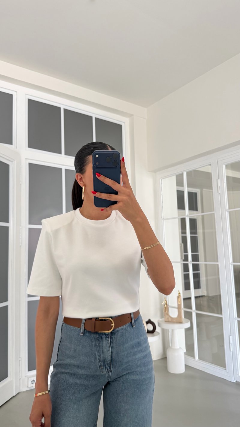 Ekru Vatkalı Tshirt GAUS-01884