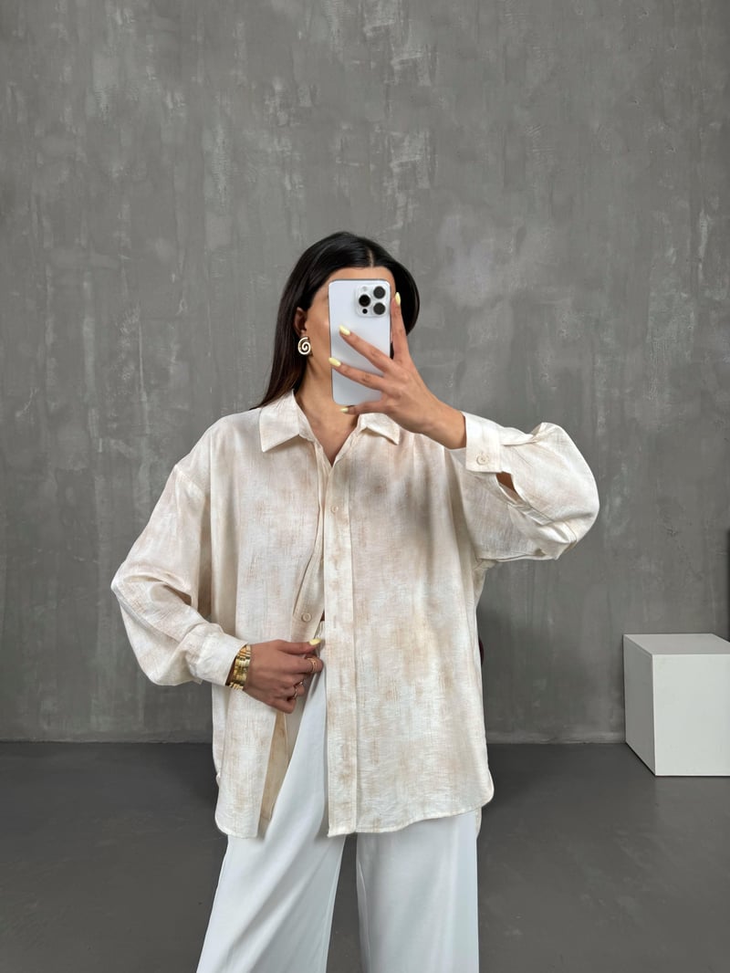 Taş Oversize Gömlek Gaus00146