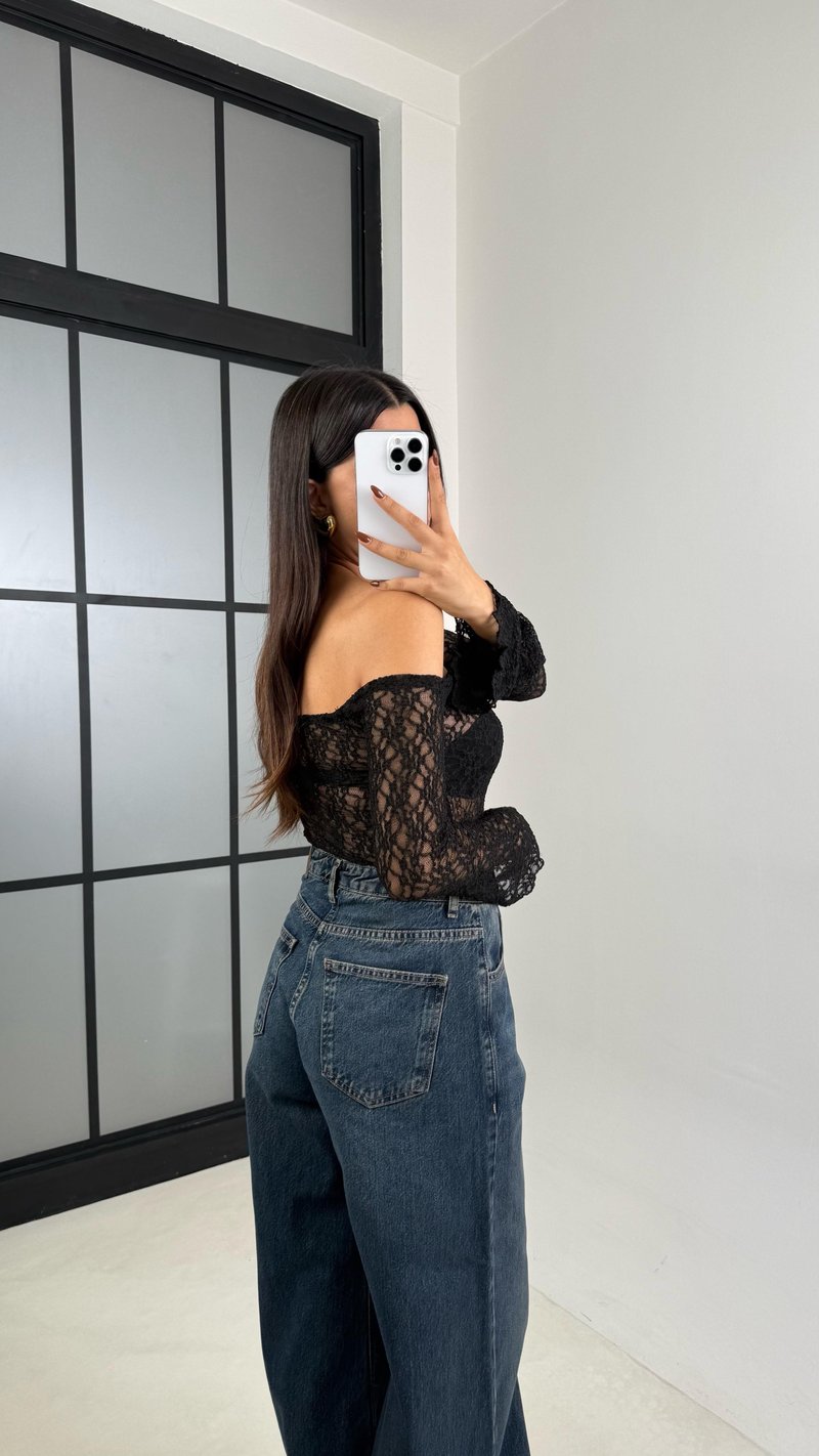 Lacivert Yıkamalı Geniş Paça Jean GAUS-00477