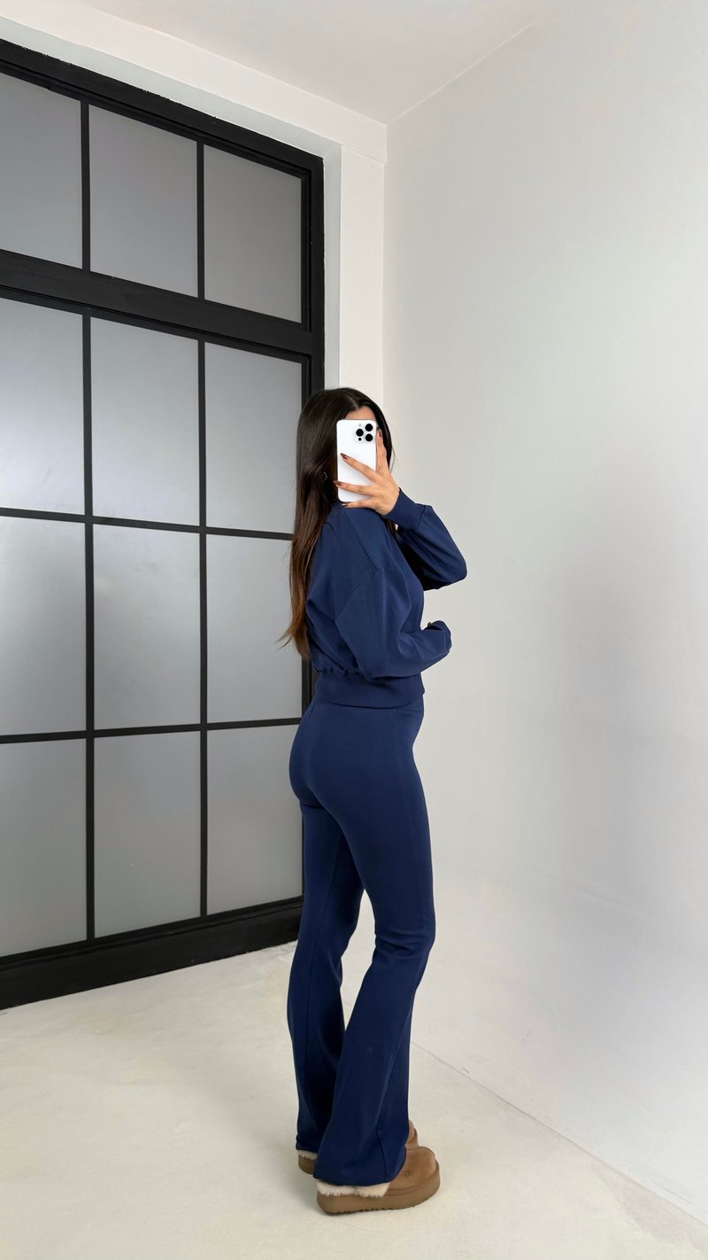 Lacivert Sweat İspanyol Paça Pantolon Muadil İkili Takım GAUS-00208