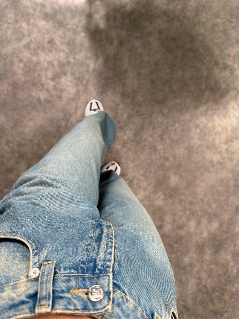 Davy Mavi Eskitme Yıkamalı Wide Leg Jean 