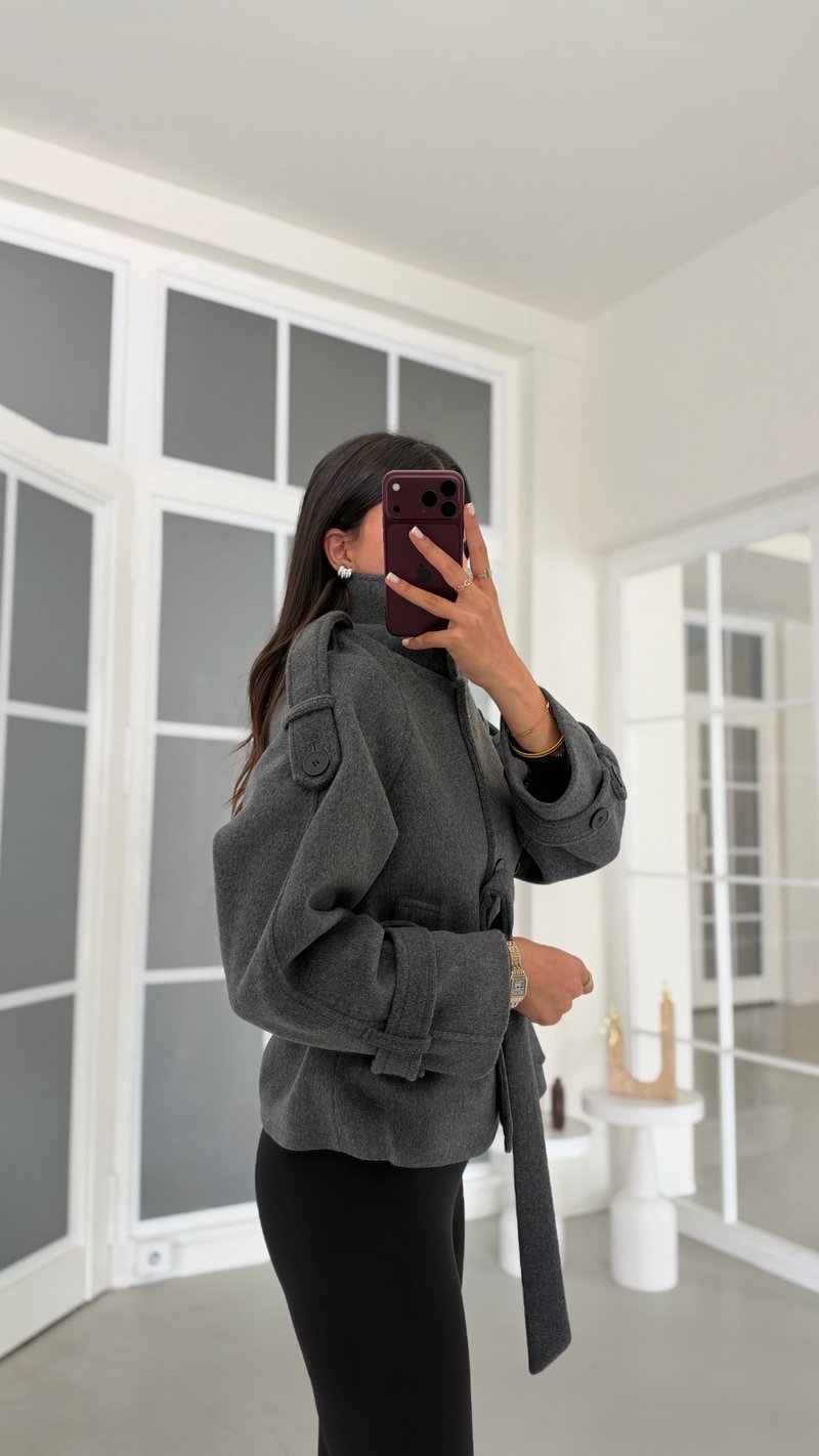 Antrasit Dik Yaka MD Muadil Astarlı Kaban GAUS-02366
