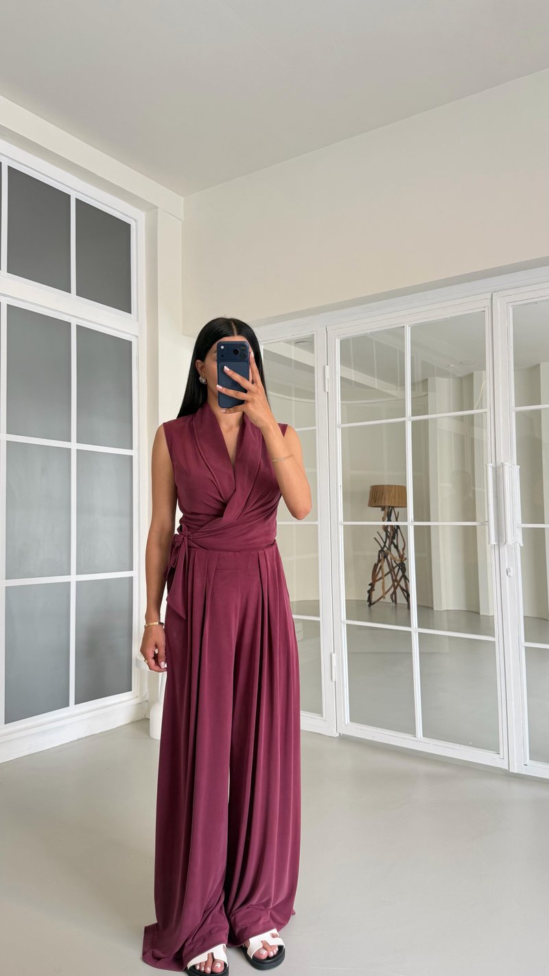 Mürdüm OYS Model Bağlama Detaylı Bluz Beli Lastikli Pantolon İkili Modal Takım GAUS-01662