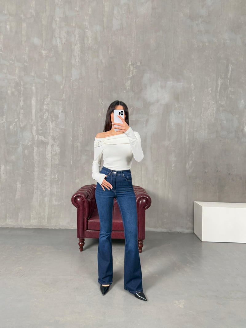 Victor Mavi ZR Model İspanyol Paça Jean