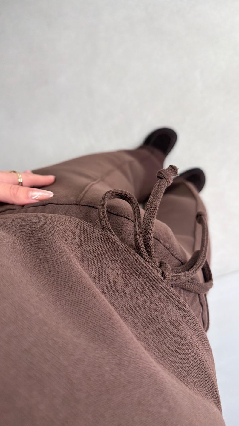 Kahve Balıkçı Yaka Kazak Beli Lastikli Pantolon Premium Takım GAUS-00898