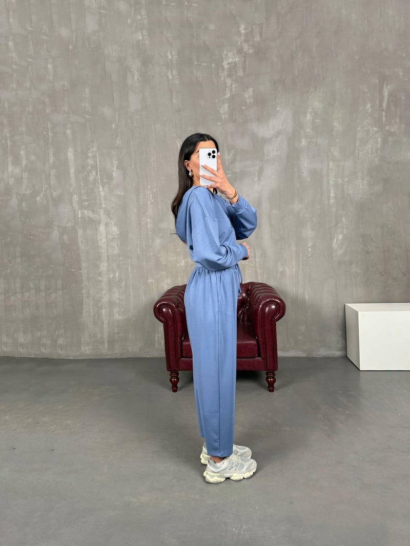 Davin Blue Hooded Premium Modal Set
