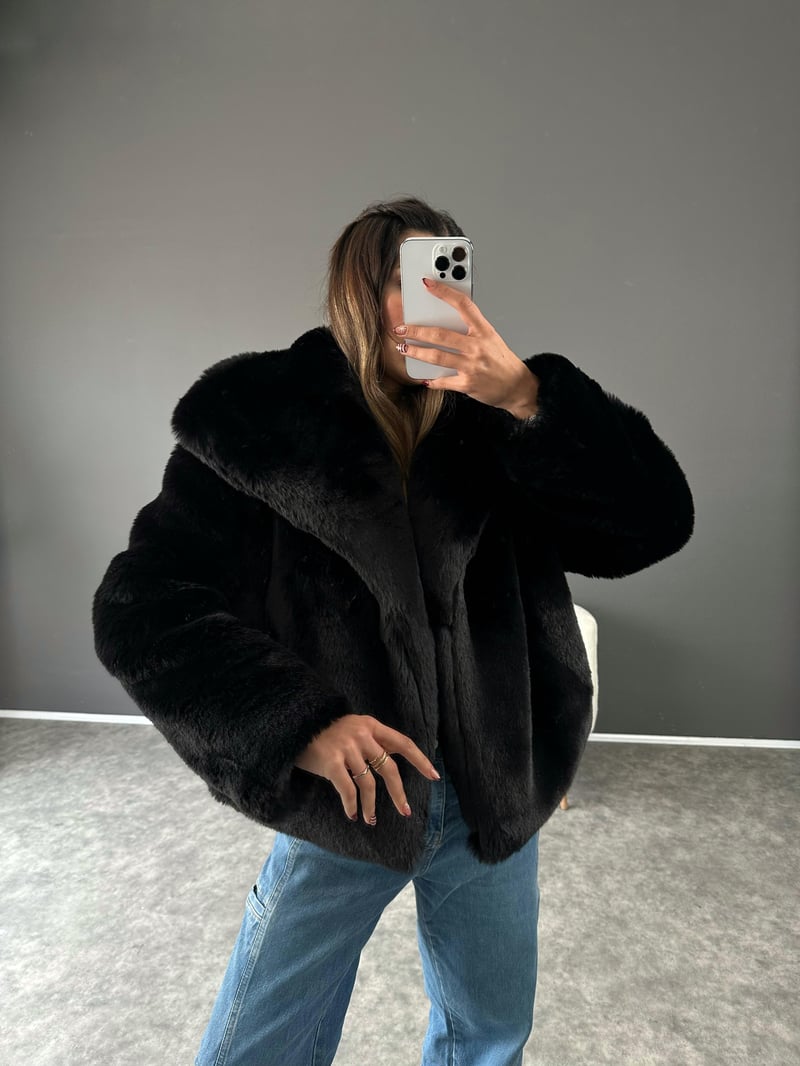 Tiera Siyah Premium Kürk 