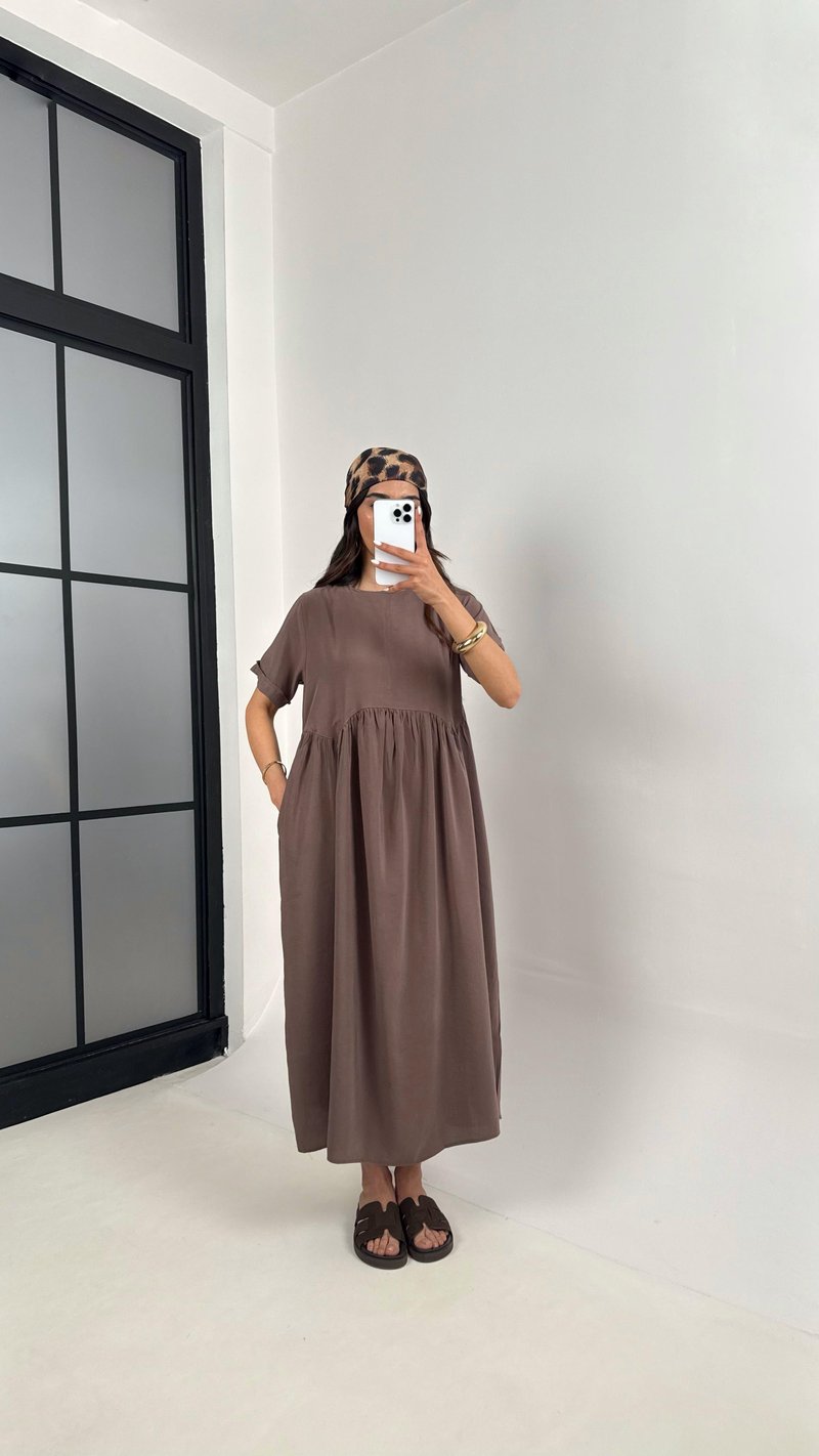 Vizon Altı Balon Tencel Pinterest Elbise Gaus00388