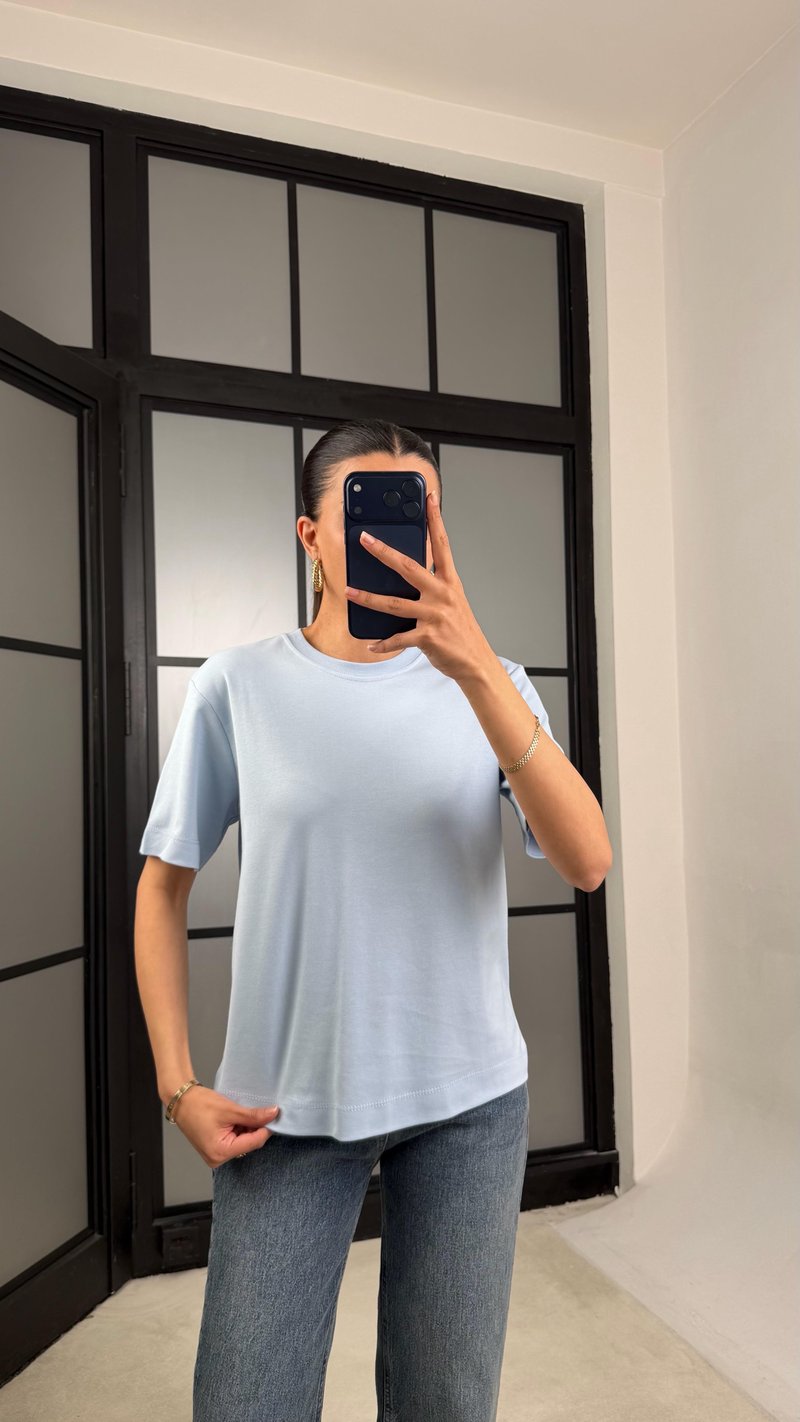 Mavi Kısa Kol Basic Tshirt GAUS-01417