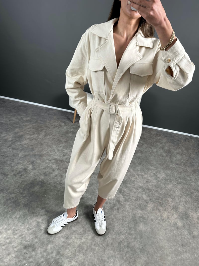 Elina Gabardin Kemer Detaylı Tulum 