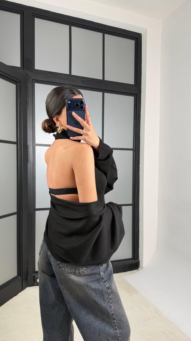 Siyah Bolero Detaylı İkili Triko Takım GAUS-01170