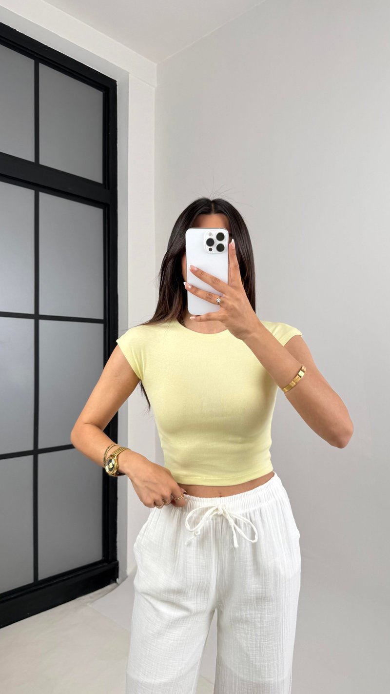 Sarı Basic Tshirt Gaus00583