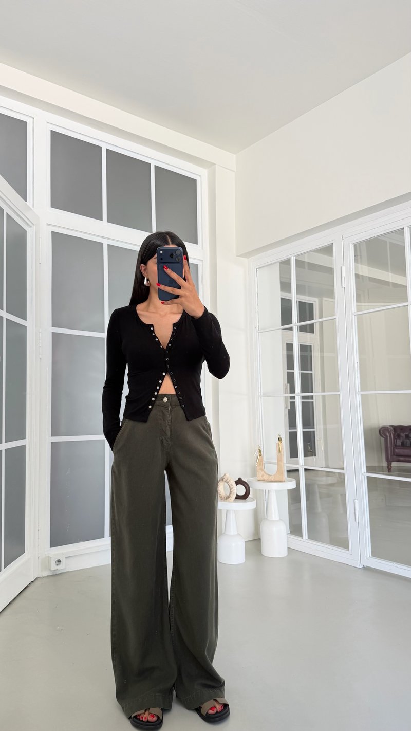 Yeşil Yıkamalı Tencel Denim Pantolon GAUS-01786
