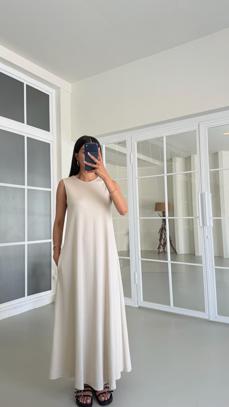 Taş Sıfır Kol Basic Modal Elbise GAUS-01522