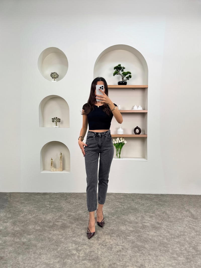 Terra  Füme Yıkamalı Mom Jean