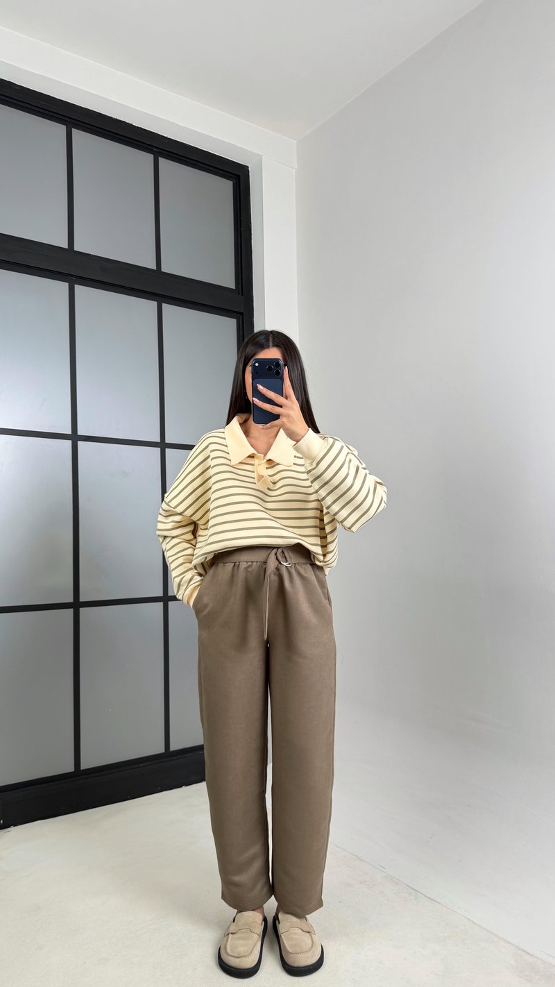 Vizon Kuşaklı Süet Pantolon GAUS-00829