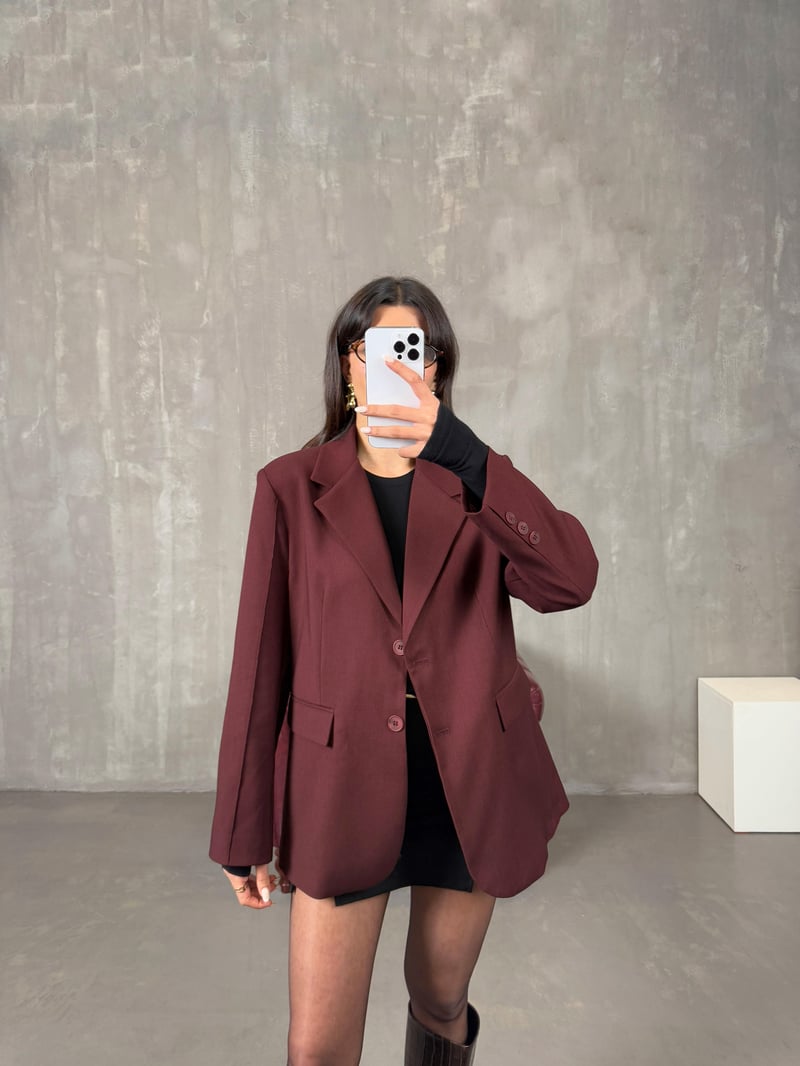 Lenora Bordo Astarlı Blazer Ceket