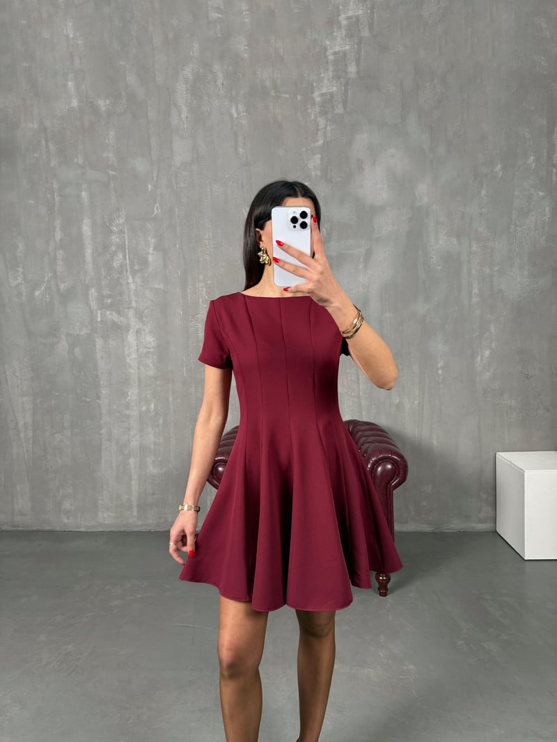 Jesa Bordo Tasarım Mini Elbise