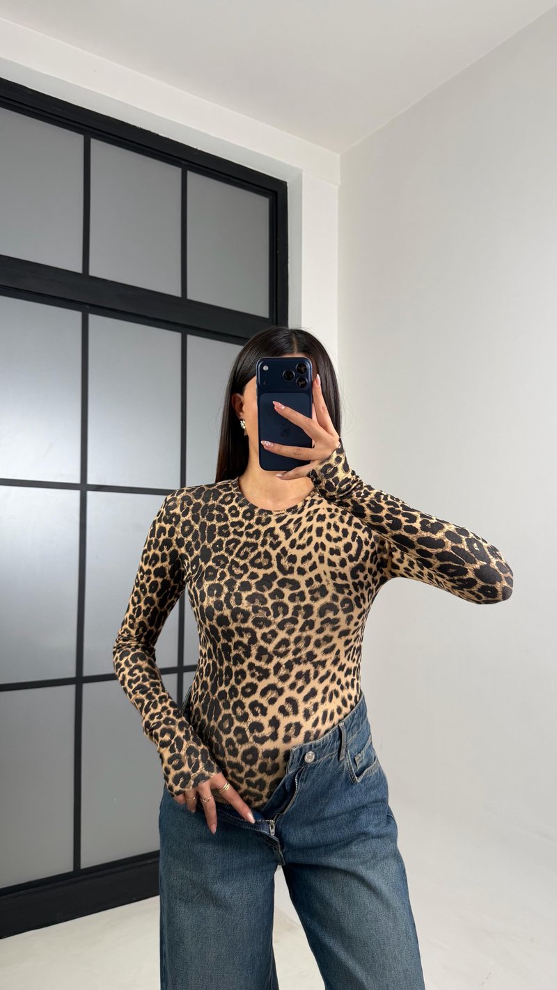 Leopar Çıtçıtlı Basic Bodysuit GAUS-00826