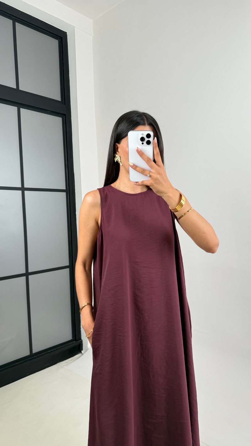Mürdüm Cepli Premium Basic Tencel Elbise Gaus00661