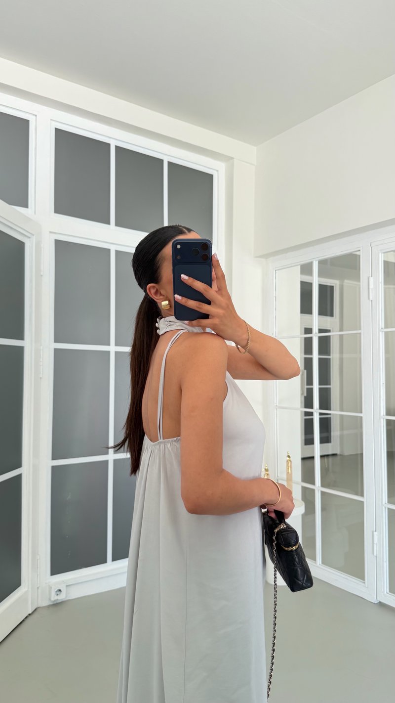 Gri Tulum Görünümlü Bluz Pantolon İkili Premium Takım GAUS-01738