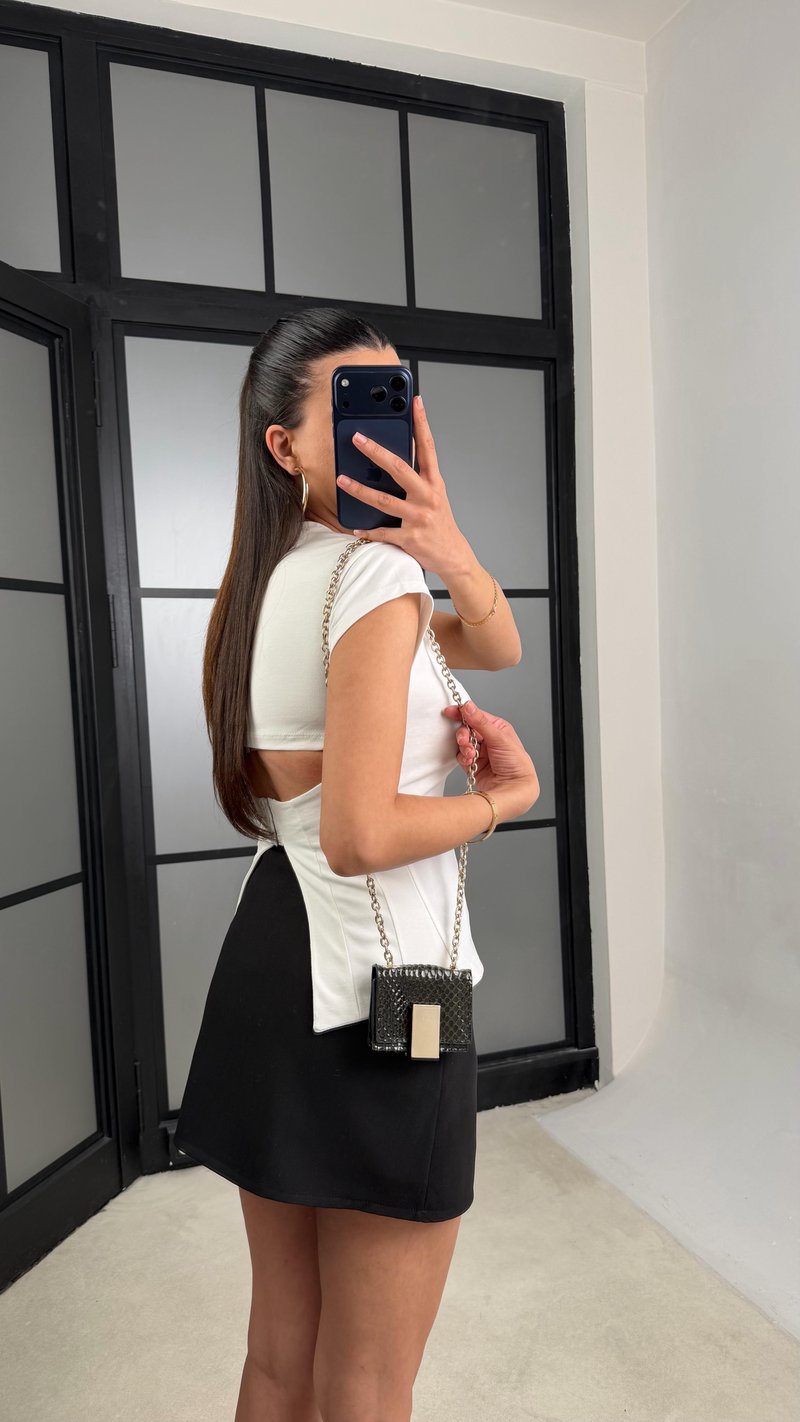Ekru ZR Model Sırt Kancalı Tshirt GAUS-01410