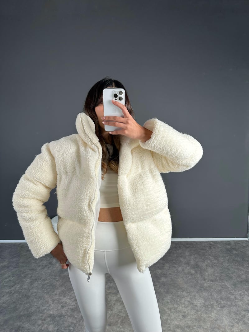 Liss Ecru Teddy Coat