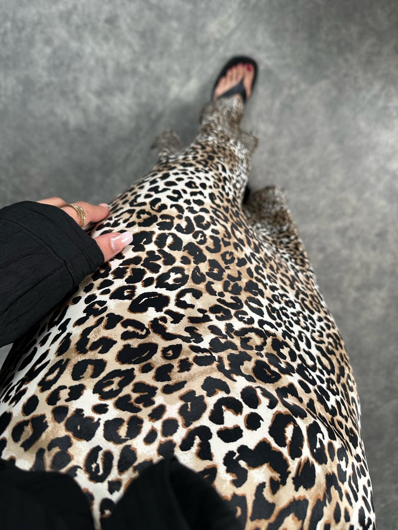 MS Leopar Saten Maxi Etek 