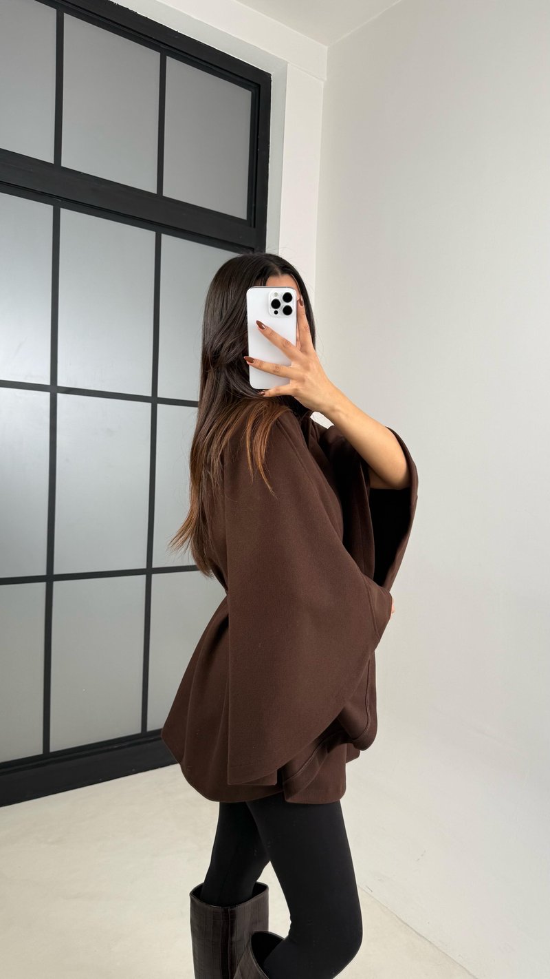 Acı Kahve Kuşaklı Premium Kaşe Panço GAUS-00443