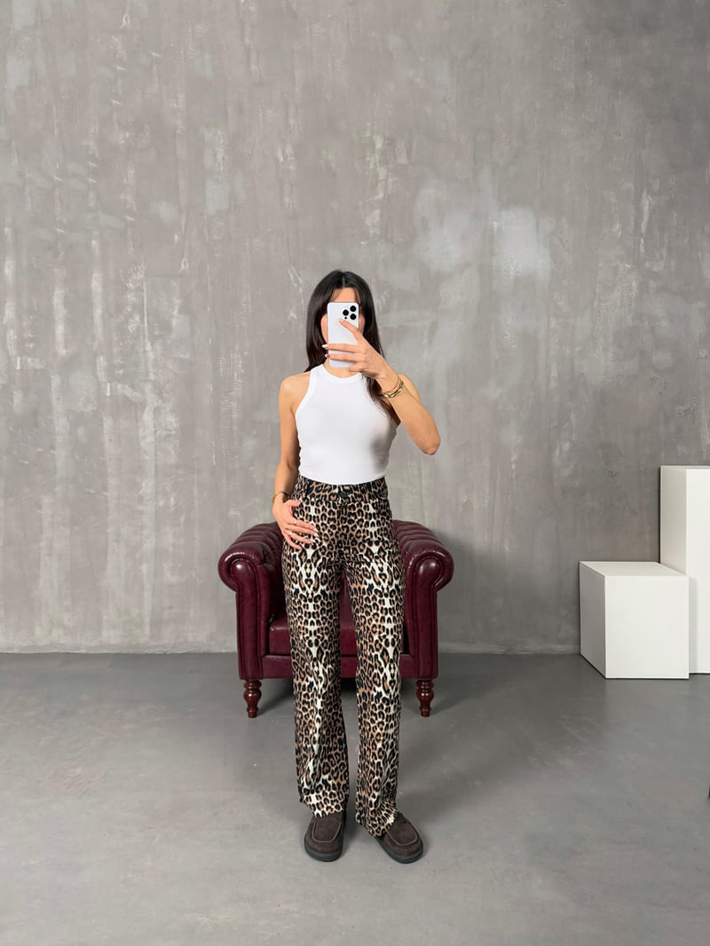 Forge Milky Brown Leopard Print Pants
