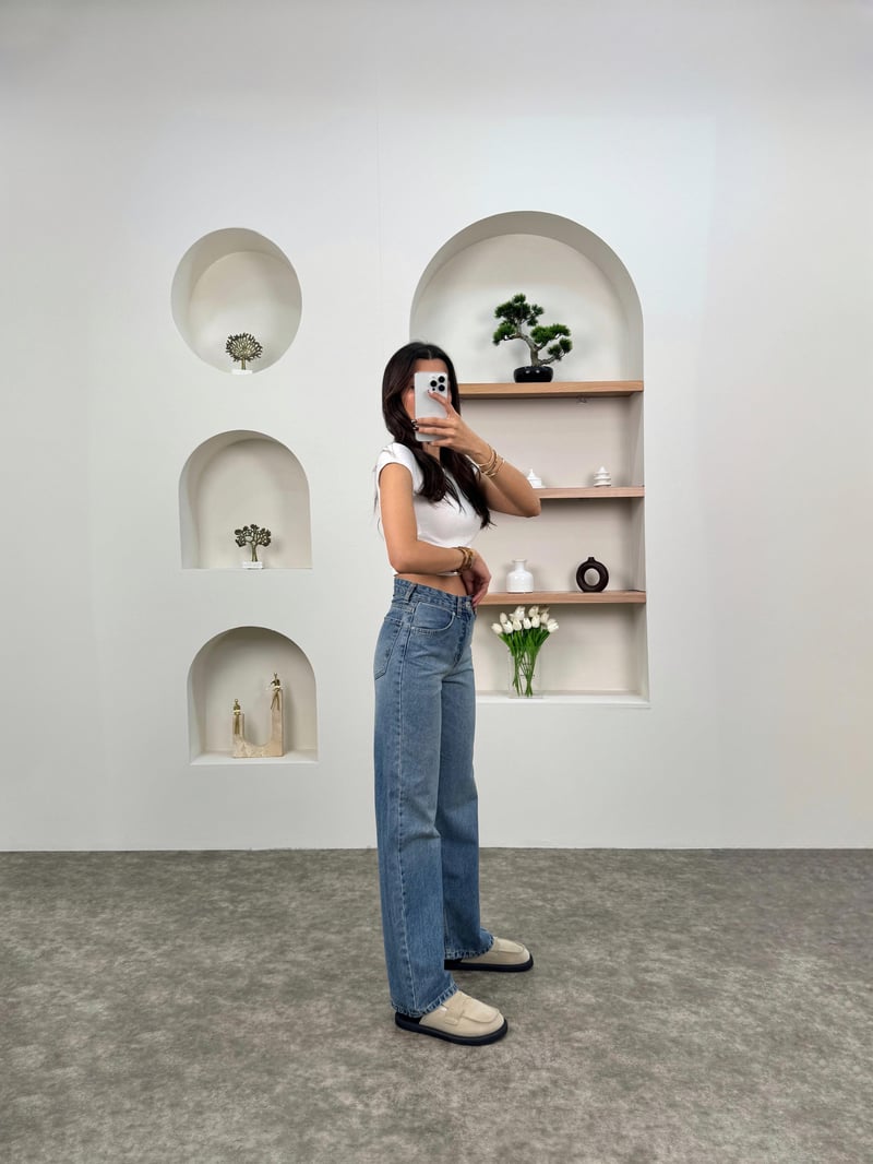 Lov Orta Mavi ZR Model Palazzo Jean 