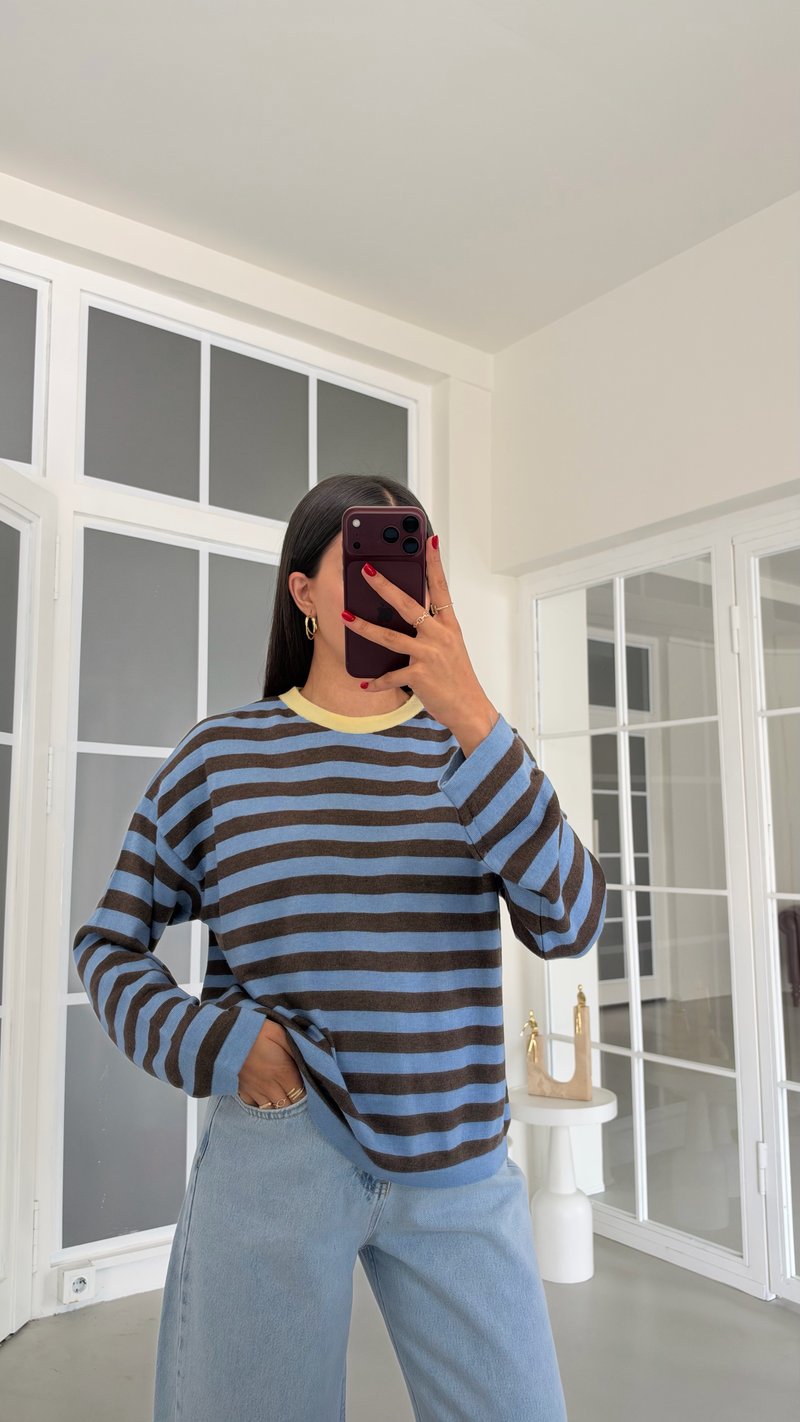Mavi Şeritli Trko Sweat  GAUS-02121 GAUS-02221