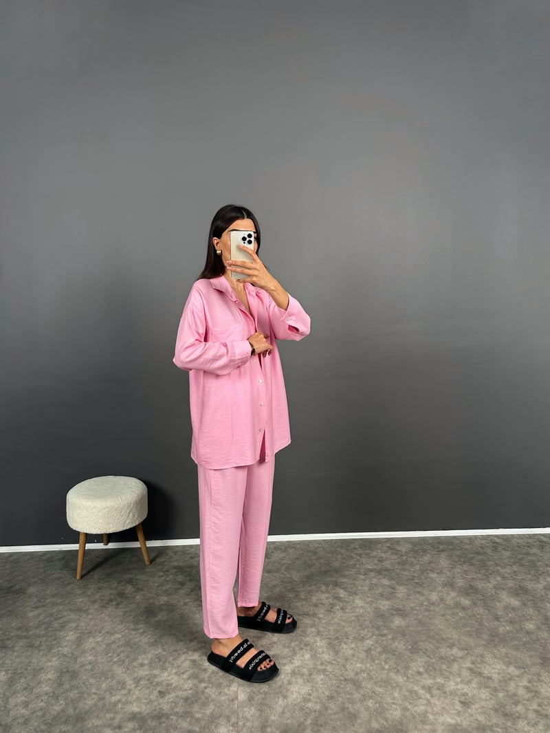 Agis Pembe Keten Ayrobin İkili Takım