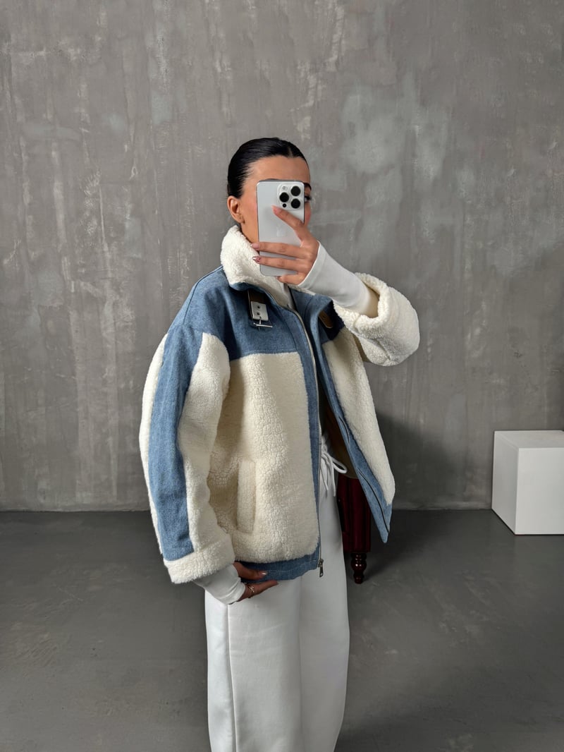 Thedor Denim Peluş Ceket