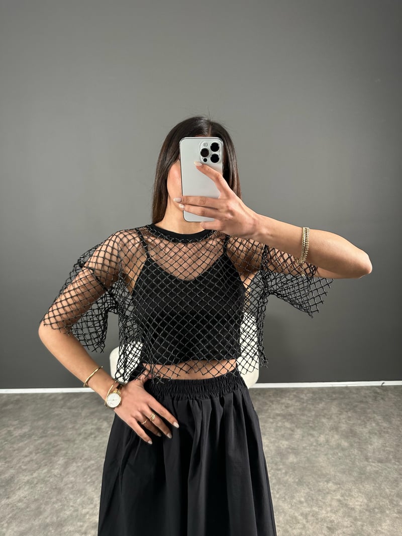Siyah Atletli File Tshirt 
