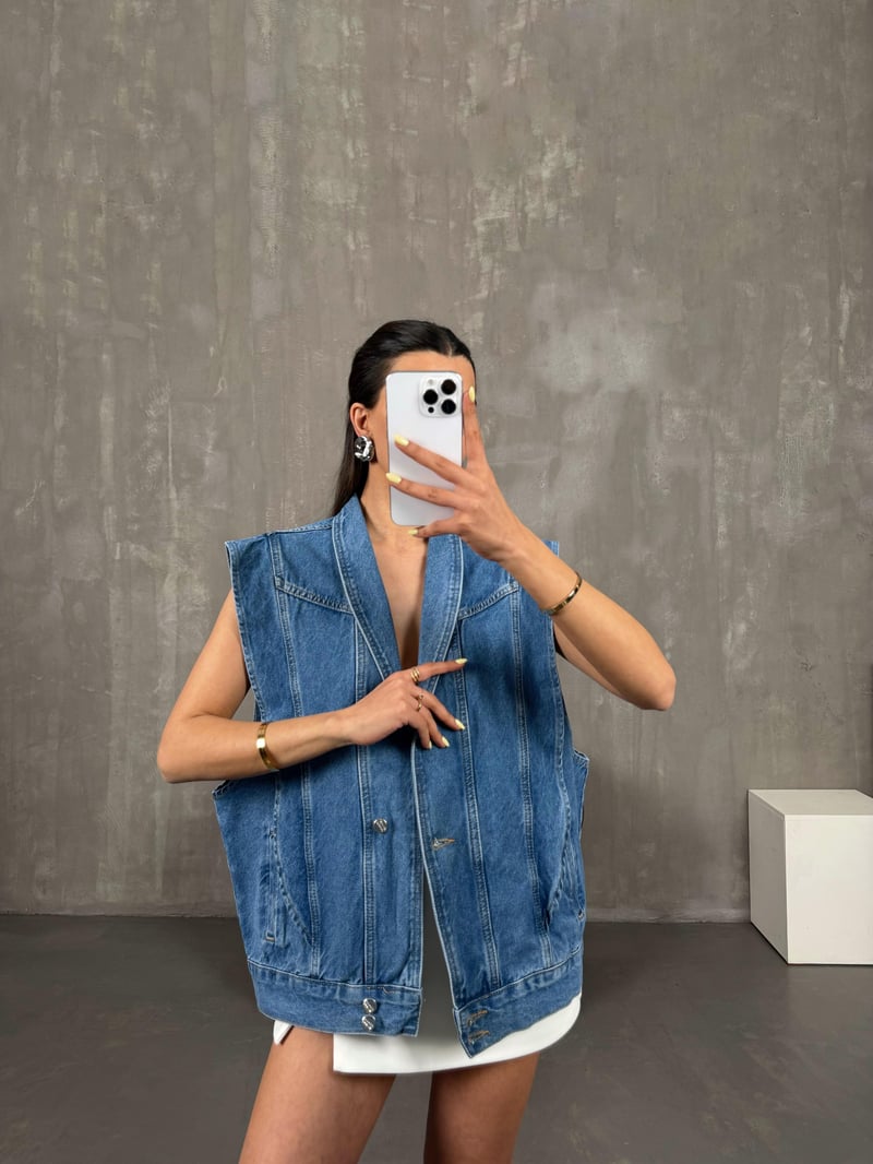 Mavi Denim Yelek Gaus00109
