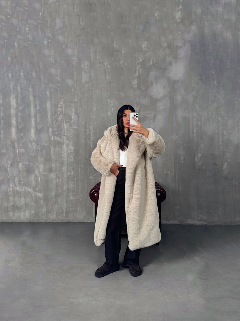 Wody Taş Astarlı Premium Kürk Kaban 