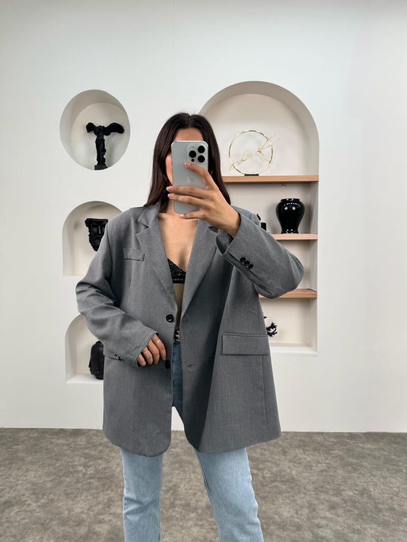 Pecho Antrasit Astarlı Blazer Ceket