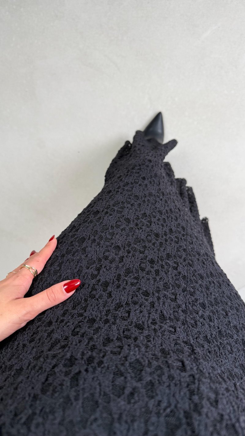 Siyah Maxi Boy Full Astarlı Dantel Etek GAUS-00714