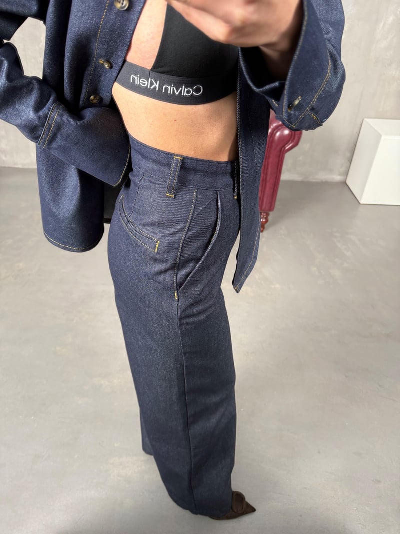 Vesa Lacivert Wide Leg Jean