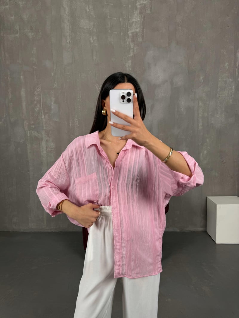 Pembe Salaş Gömlek Gaus00074