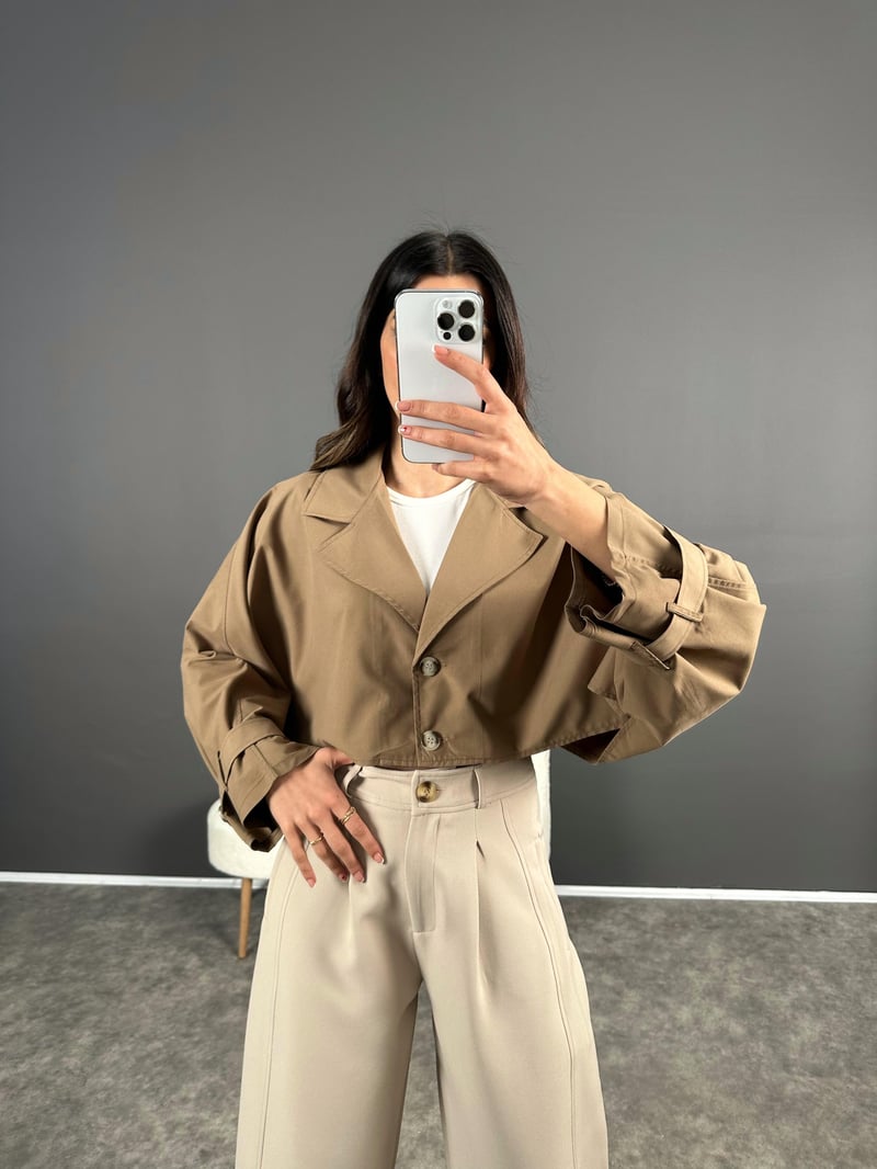 Camel Crop Yasara Kol Trenç 