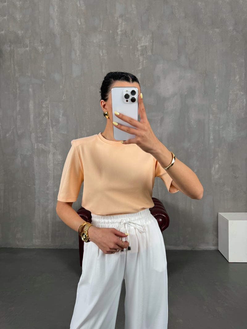 Somon Bisiklet Yaka Vatkalı Basic Tshirt Gaus00118