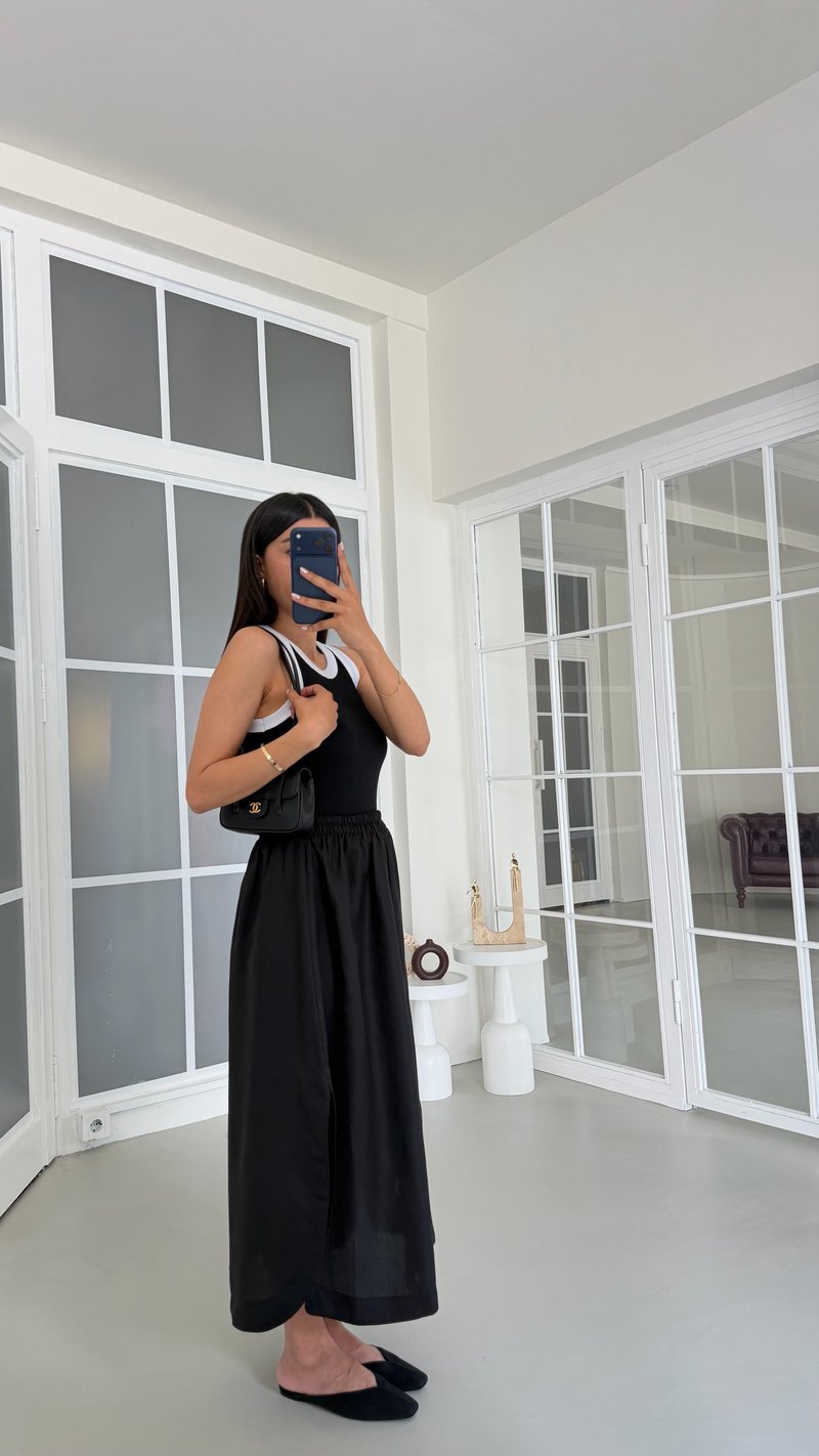 Siyah Beli Lastikli Basic Elbise GAUS-01779