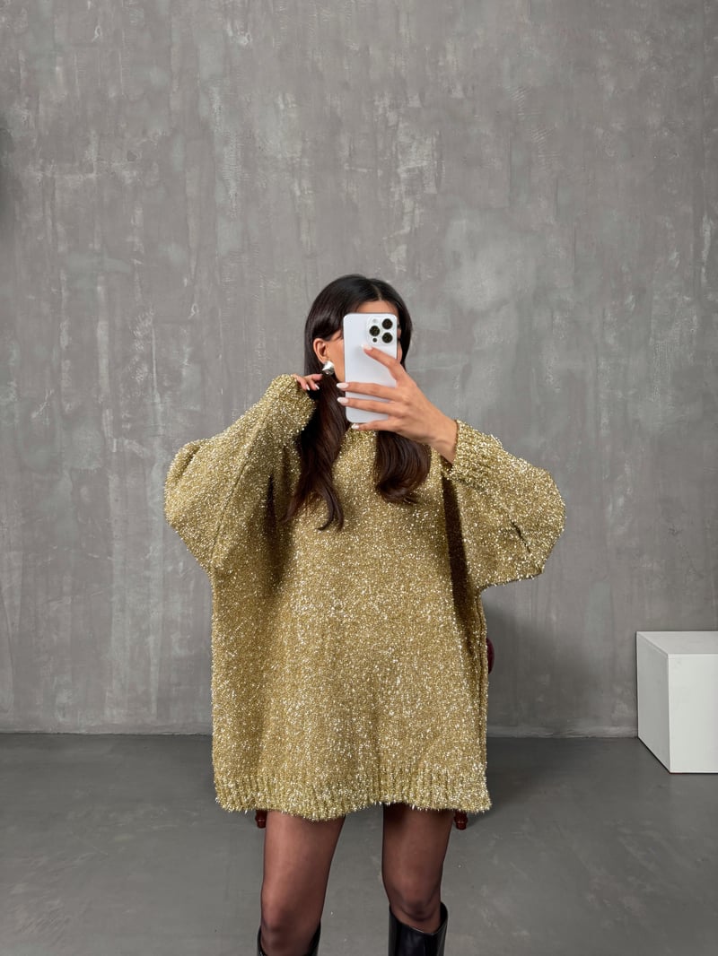 Holis Gold Simli Oversize Kazak