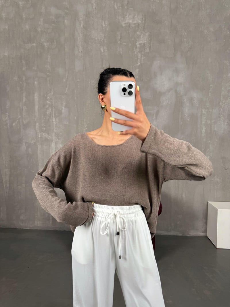 Brown Thin Sweater Gaus00116