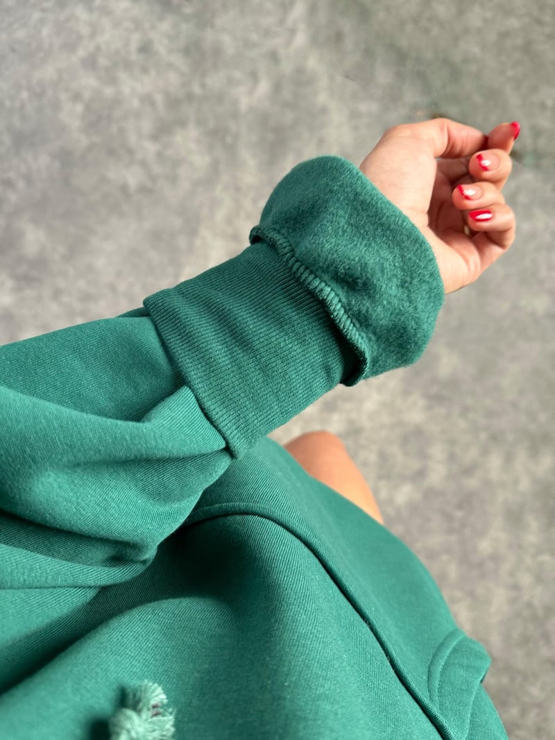 Nadia Koyu Yeşil  Şardonlu Sweatshirt
