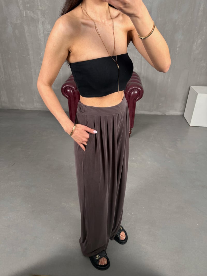 Kahve Premium Modal Kumaş Oys Pantolon Gaus00269 