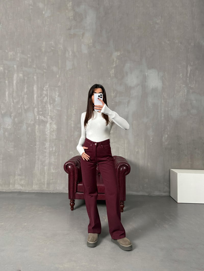 Revin Bordo ZR Model Wide Leg Jean